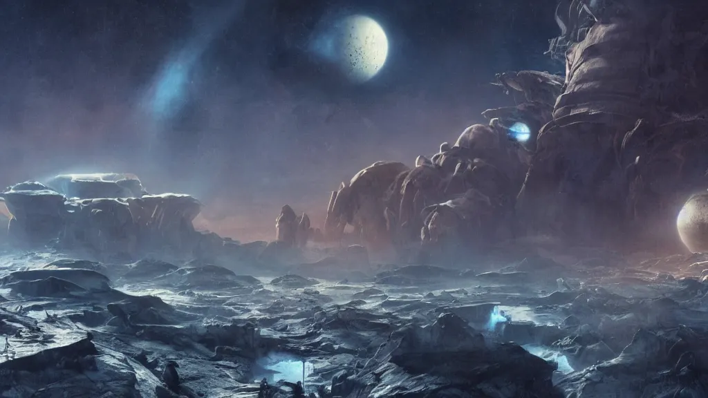 Image similar to alien planet in upheaval by arthur haas, cinematic matte painting