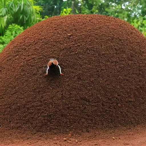 Prompt: an anthill the size of a skyscraper