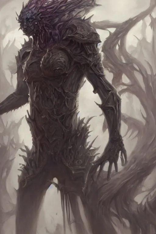 Prompt: a full body high detail fantasy portrait oil painting illustration of the torment nexus which should not be created by justin sweet with face and body clearly visible, insane, realistic proportions, d & d, rpg, forgotten realms, artstation trending, high quality, sombre mood, artstation trending, muted colours, entire person visible!