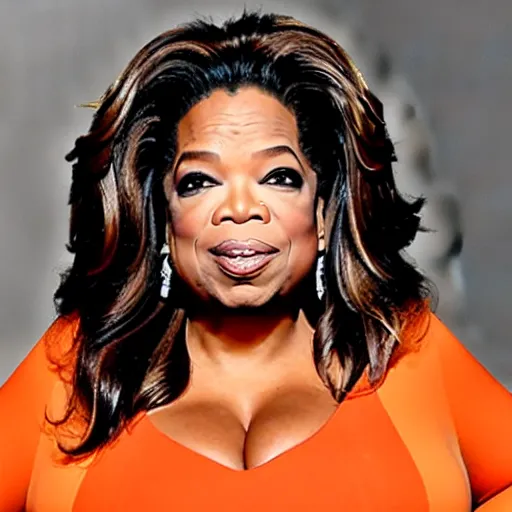 Prompt: oprah winfrey's face made from okra, body of okra stalks