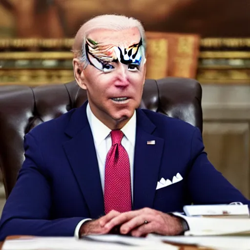 Image similar to joe biden lasering russia with his eyes