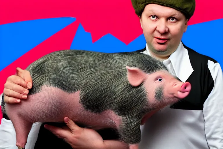 Image similar to vladimir soloviev in pig style