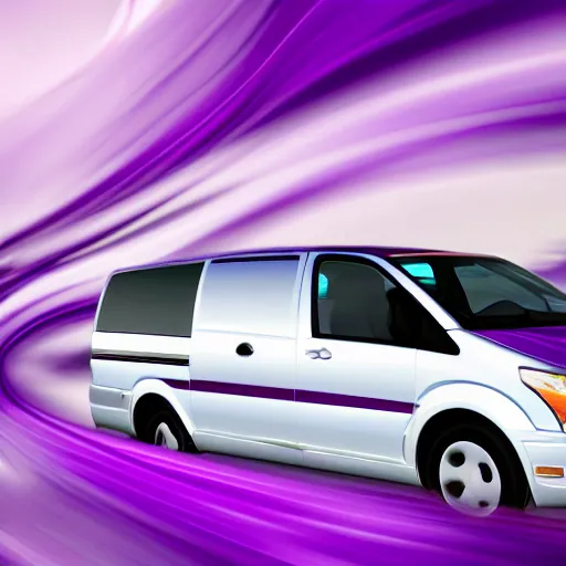 Prompt: purple tornado following white minivan, photo, 4k, realism