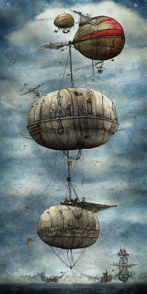 Image similar to a vintage airship by alexander jansson