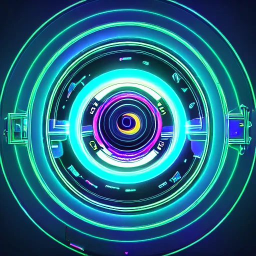 Image similar to horizontal centered neon cyberpunk distortion field electron tube eyeball with concentric data rings around it, glowing, fantasy, networking, camera shutter iris, singularity, clouds, circuitry, explosion, dramatic, intricate, elegant, highly detailed, digital painting, network, artstation, concept art, smooth, sharp focus, illustration, octane render