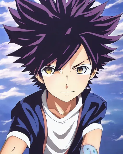 Image similar to Anime key visual of a young boy with thunder powers, Illustrated by Kohei Horikoshi, detailed eyes, big eyes, official media, 8k, anime, detailed, HD