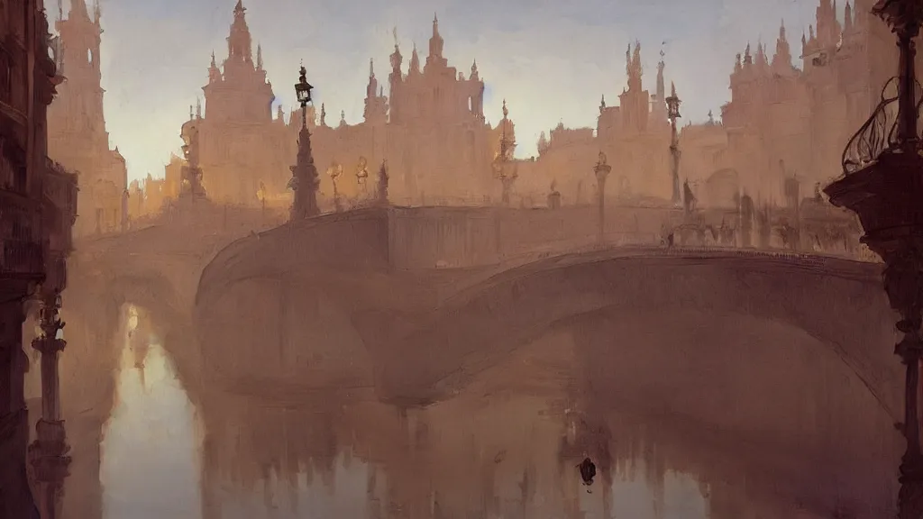 Prompt: sevilla city of spain, reflexions, verry high details by william turner art, greg rutkowski and alphonse mucha, trending on artstation, very very detailed, masterpiece,