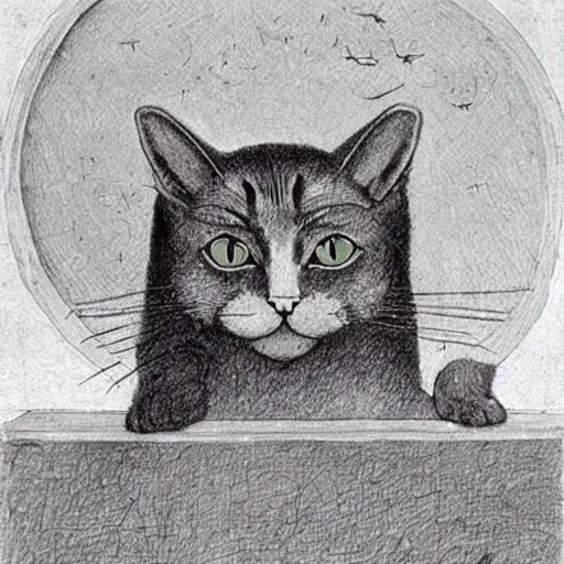 Image similar to cat by leonard da vinci