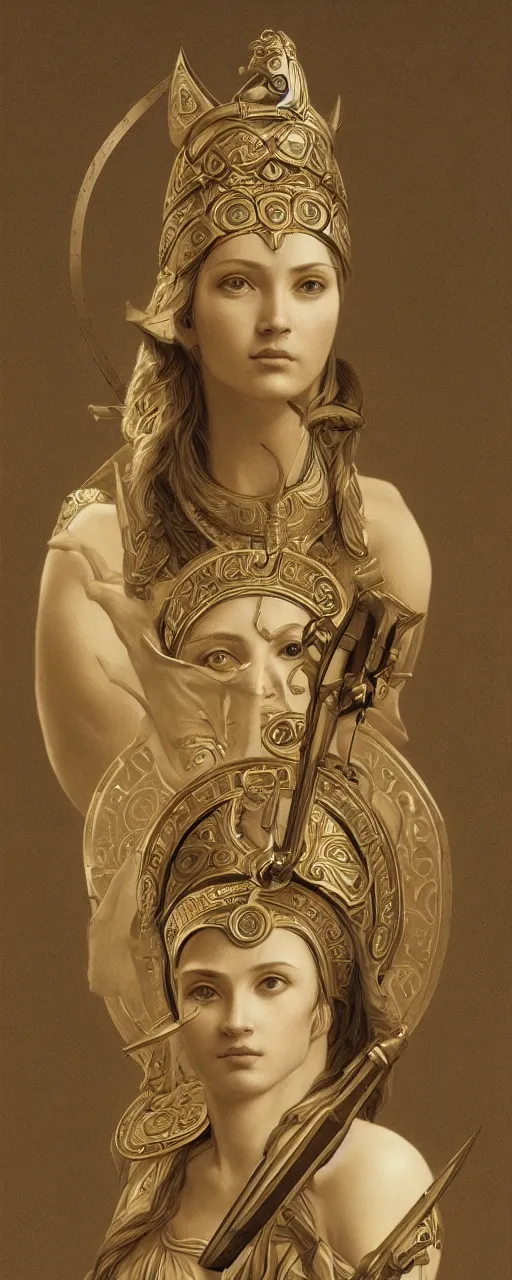 Prompt: goddess athena, highly detailed, concept art, intricate, sharp focus, einar jonsson and bouguereau