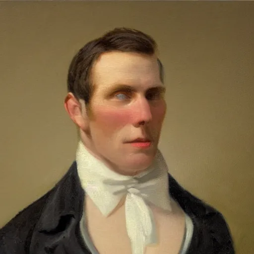 Image similar to An early 1800s oil painting of Jerma985 in the early 1800s, grainy, realistic, very realistic, hyperrealistic, highly detailed, very detailed, extremely detailed, very neat, very epic, very cool, detailed, trending on artstation