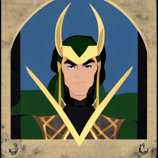 Image similar to Loki of Asgard, portrait