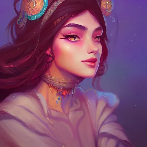 Prompt: a portrait of a beautiful gypsy, art by lois van baarle and loish and ross tran and rossdraws and sam yang and samdoesarts, digital art, highly detailed, intricate, sharp focus, Trending on Artstation HQ, deviantart, unreal engine 5, 4K UHD image