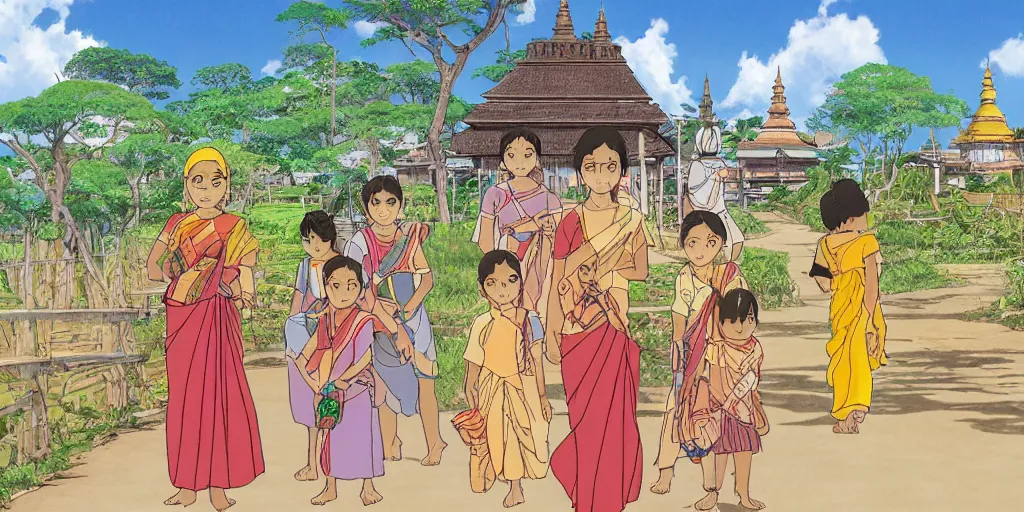 Prompt: jaffna sri lanka, drawn by hayao miyazaki