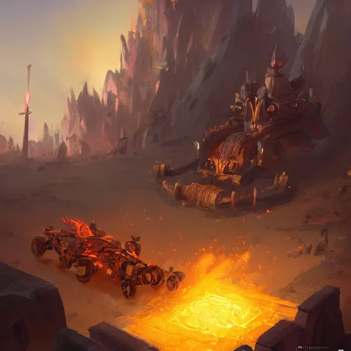 Prompt: a fiery catapult cart wheels chariots, yellow battlefield theme, bright art masterpiece artstation. 8 k, sharp high quality artwork in style of jose daniel cabrera pena and greg rutkowski, concept art by tooth wu, blizzard warcraft artwork, hearthstone card game artwork, cart wheels