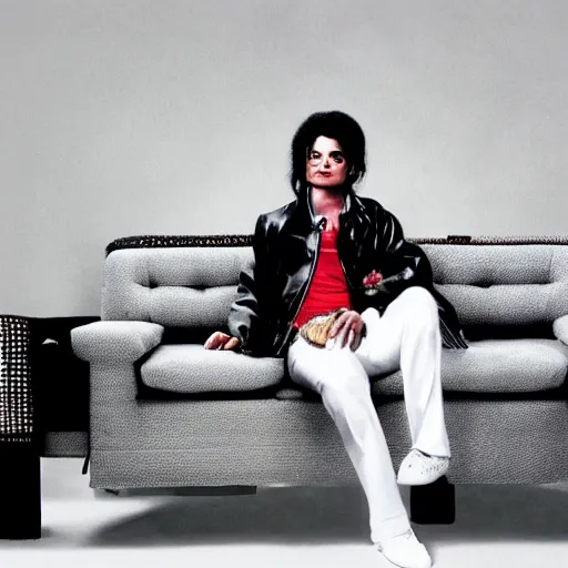 Image similar to michael jackson on a couch