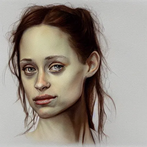 Prompt: a beautiful sketch painting portrait of Young Fiona apple in the late 1990s, Artstation, CGsociety