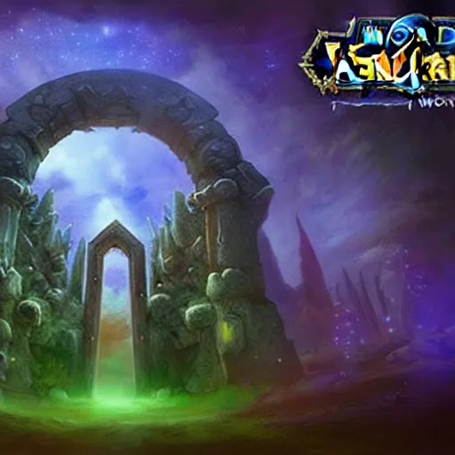 Prompt: portal to another world in world of warcraft