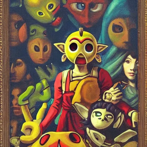 Image similar to a scene from majora's mask in the style of a baroque painting