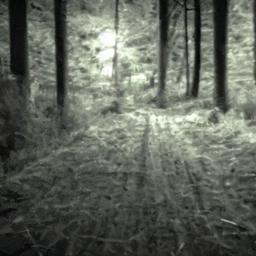 Prompt: creepy nighttime trail cam of obese Donald Trump