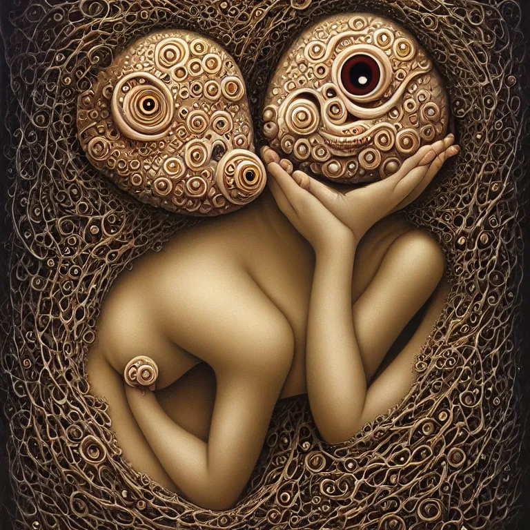 Prompt: endless eons of time's essence stripped away by neglect and decay. naoto hattori, oil on canvas