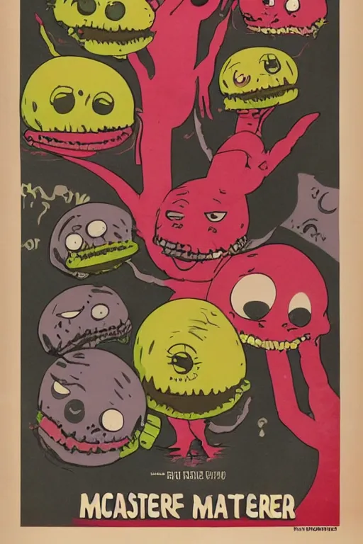 Image similar to macaron monster 1 9 6 0 horror movie poster