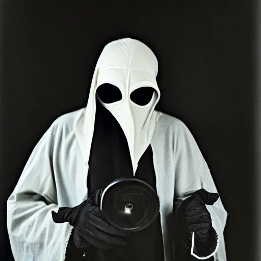 Image similar to 3 5 mm photo of a plague doctor, portrait