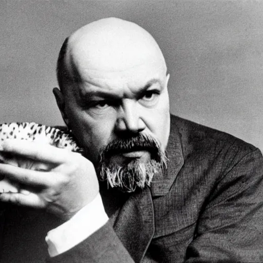 Image similar to lenin eats a banana