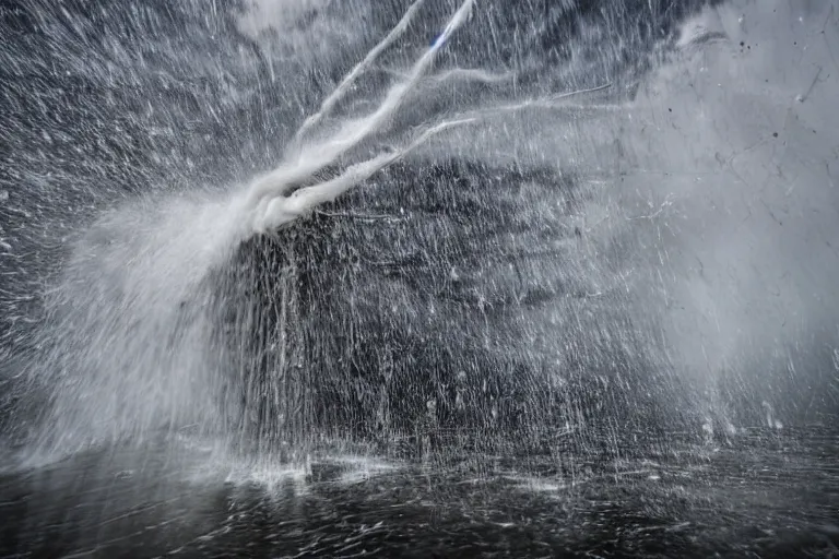 Prompt: destructive water tornado in the city, photorealistic, highly detailed, sharp focus, vivid, colorful, symmetrical, zoom, random, convoluted, mind - blowing, creative, fully functional, end of the world, taken from camera