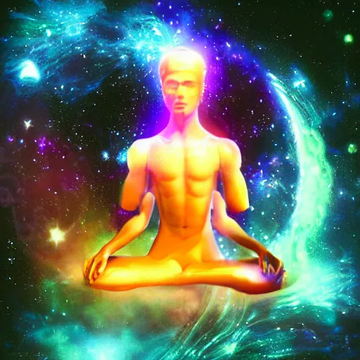 Prompt: Profile picture of a cosmic being in a lucid dream