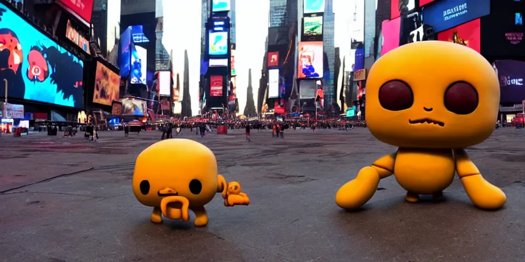 Image similar to isaac from the binding of isaac : rebirth in the middle of times square