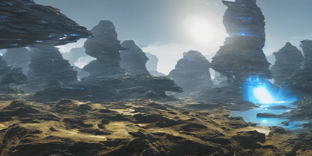 Prompt: a futuristic landscape in the year 3000, ultra detailed, unreal engine 5, 8k