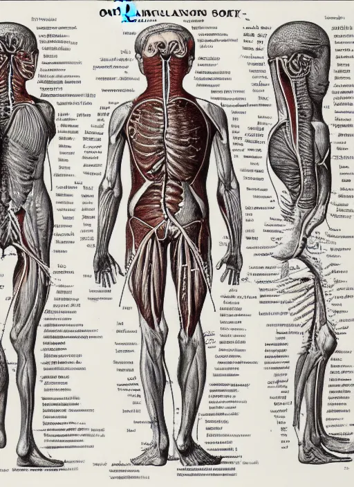 Image similar to old anatomical chart for spongebob