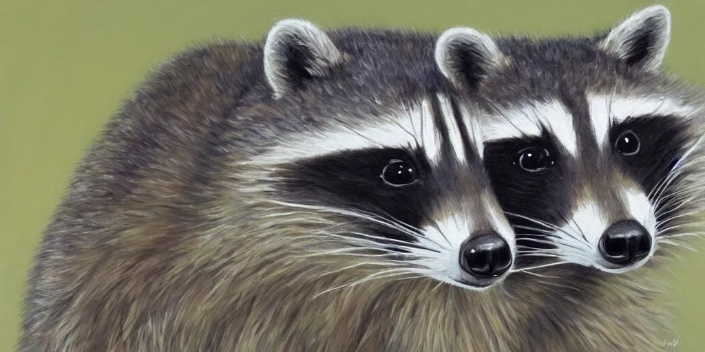 Image similar to raccoon profile picture, cute, painting, oil, 4k,