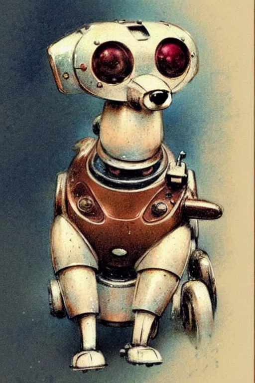 Image similar to (((((1950s retro robot dog . muted colors.))))) by Jean-Baptiste Monge !!!!!!!!!!!!!!!!!!!!!!!!!!!