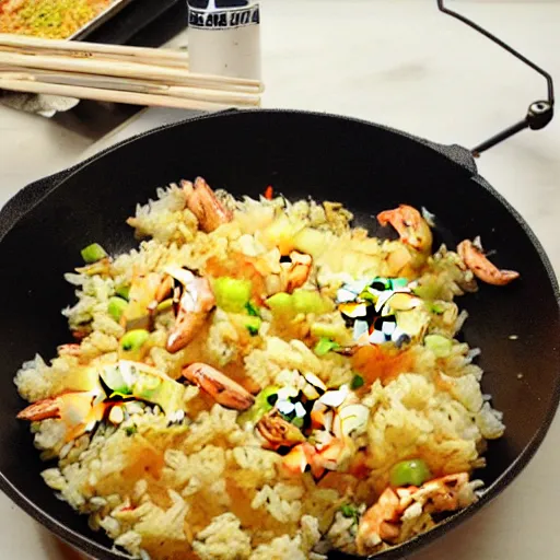 Image similar to a shrimp frying rice