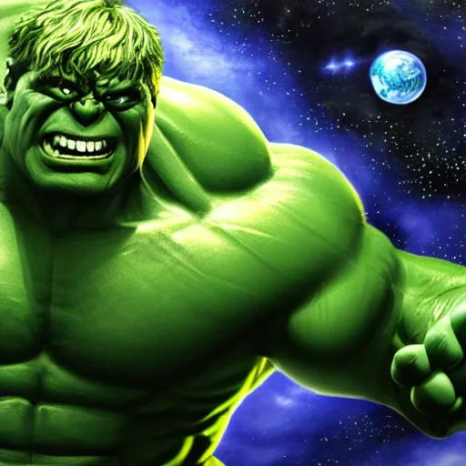 Prompt: the hulk in space painting 4k detail