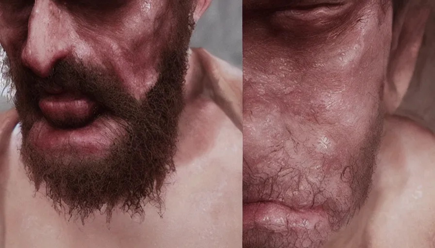 Image similar to hairy creepy being, photorealistic rendering, octane, redshift, grooming