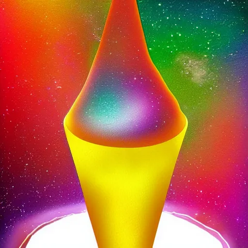 Image similar to a cosmic ice - cream cone, digital art