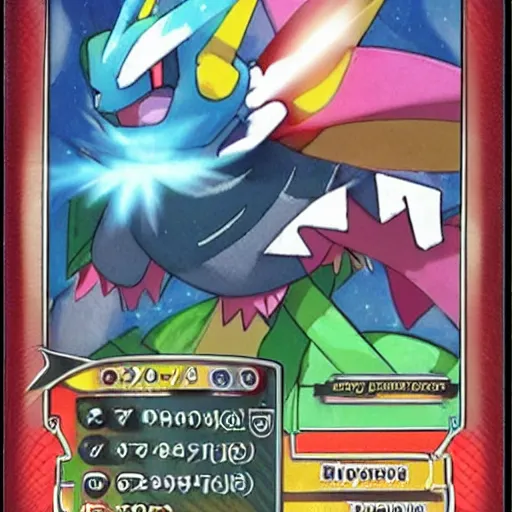 Image similar to the most epic pokemon card of all time that will beat all other pokemon with its attacks and stats and card art, Pokemon Card, Card Art