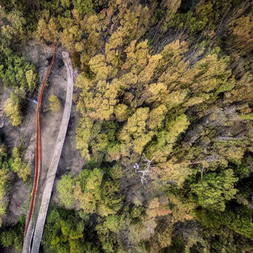 Image similar to drone fottage of an old abandoned road