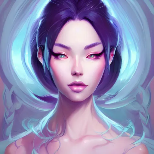 Image similar to a portrait of a beautiful woman, art by lois van baarle and loish and ross tran and rossdraws and sam yang and samdoesarts and artgerm, digital art, highly detailed, intricate, sharp focus, Trending on Artstation HQ, deviantart, unreal engine 5, 4K UHD image