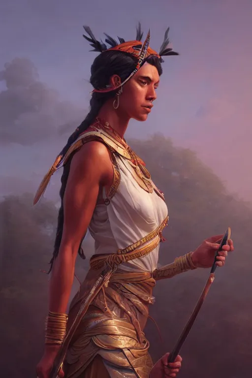 Prompt: goddess of the iroquois, highly detailed, digital painting, artstation, concept art, smooth, sharp focus, illustration, unreal engine 5, 8 k, art by artgerm and greg rutkowski and edgar maxence