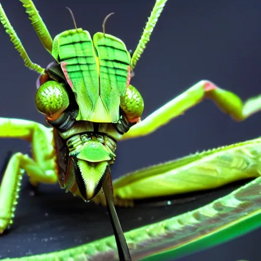 Image similar to a cyberpunk mantis