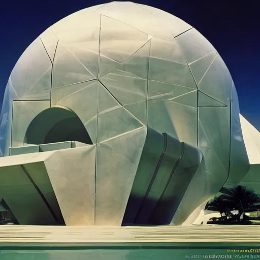 Prompt: futuristic temple by buckminster fuller and syd mead, intricate contemporary architecture, photo journalism, photography, cinematic, national geographic photoshoot