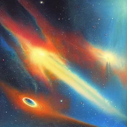 Prompt: A cosmic dream nebulae, digital art by Vincent Di Fate