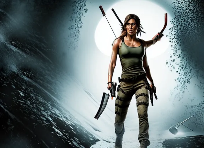 Prompt: film still of!!!! chloe bennett!!! as lara croft in new tomb raider movie, 8 k