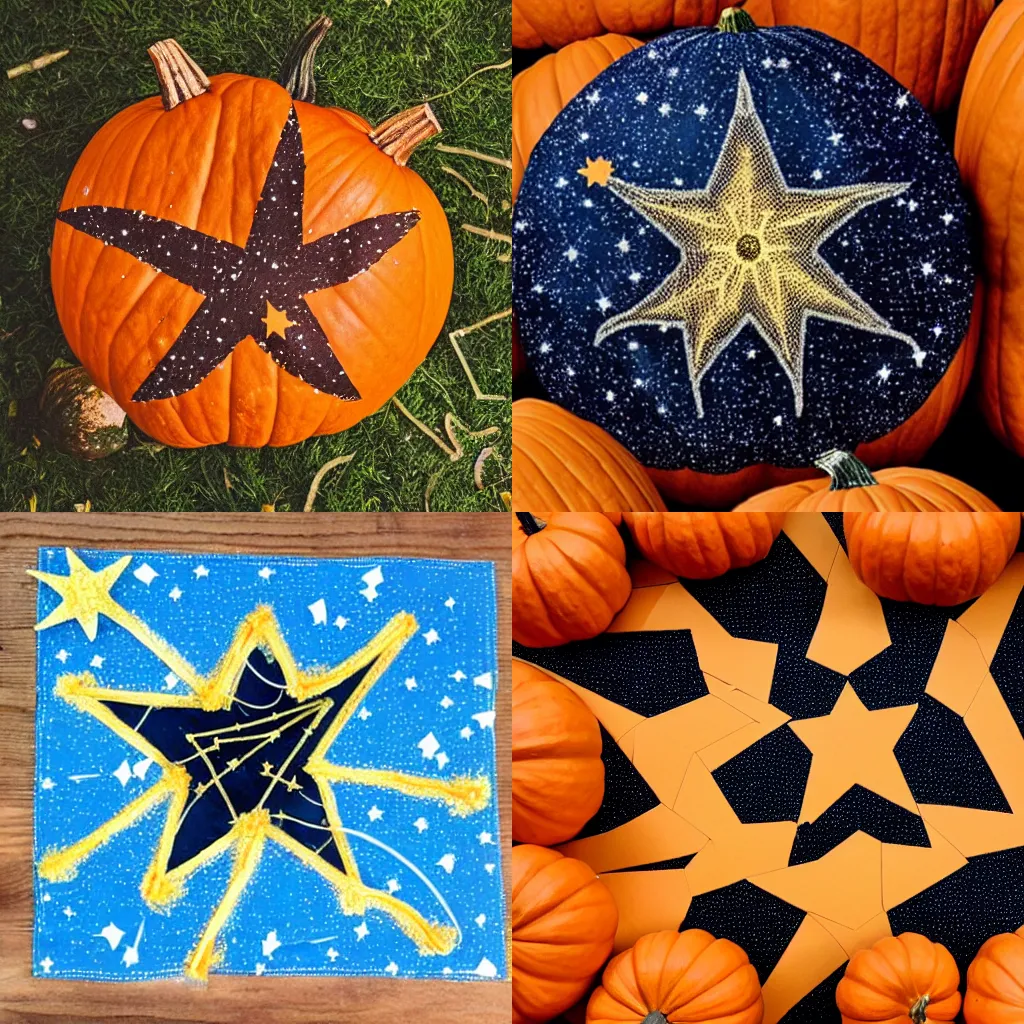 Prompt: a star constellation in the shape of a pumpkin