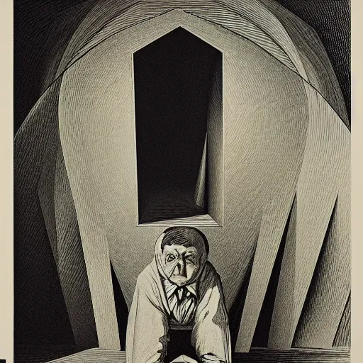 Image similar to lithography on paper secret lair conceptual figurative post - morden monumental dynamic portrait by goya and escher and hogarth, illusion surreal art, highly conceptual figurative art, intricate detailed illustration, controversial poster art, polish poster art, geometrical drawings, no blur