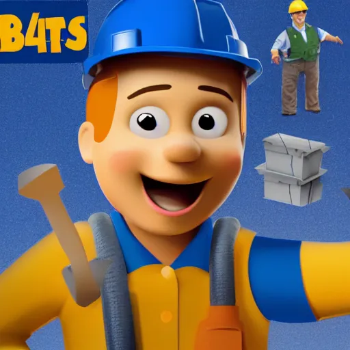 Prompt: bob the builder as a software developer, 4k