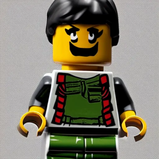 Prompt: rambo as a lego figurine